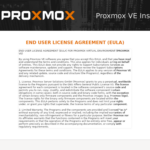 Installazione Proxmox VE – Accettazione termini di licenza
