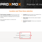 Installazione Proxmox VE – Configurazione paese e layout tastiera