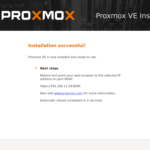 Installazione Proxmox VE – Completamento installazione e riavvio